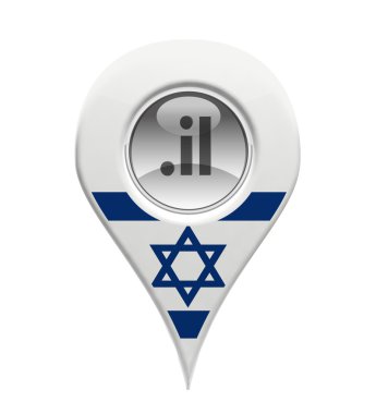 izole İsrail bayrağı ile 3D PIN etki alanı işaretçisi