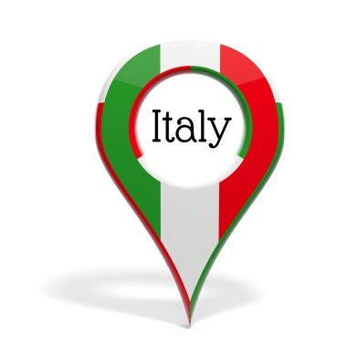 bayrak beyaz izole İtalya ile 3D belirlemekte