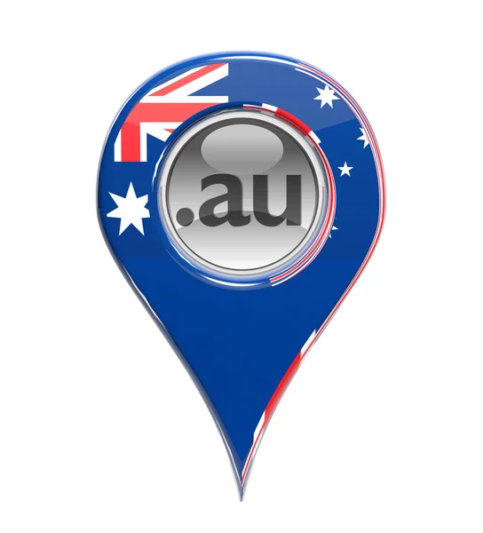 Marcador de dominio 3D pin con bandera australiana aislada —  Fotos de Stock