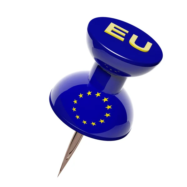 Pulsador 3D con bandera de la Unión Europea aislado —  Fotos de Stock