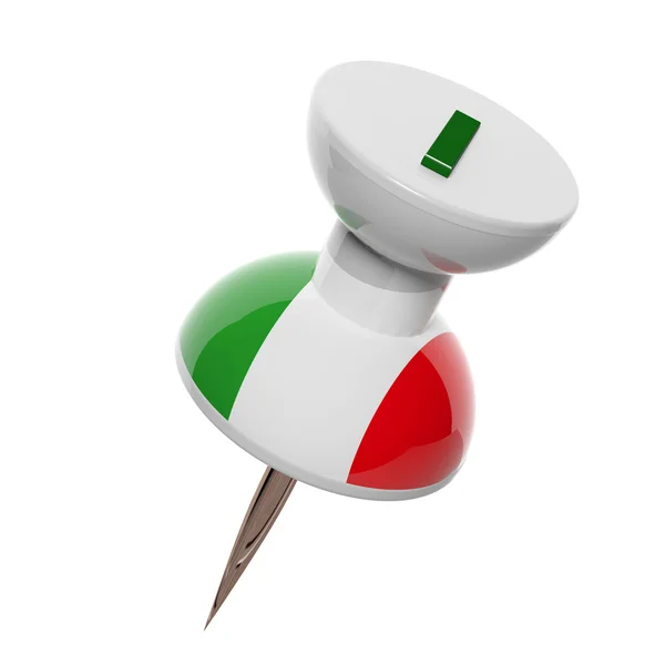 Prendedor 3D com bandeira da Itália isolado em branco — Fotografia de Stock