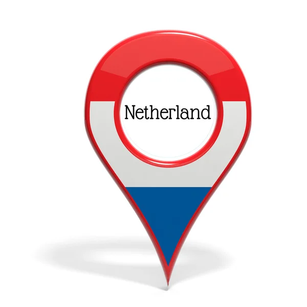 Señal 3D con bandera de Holanda aislada en blanco — Foto de Stock
