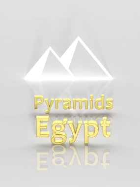 Mısır piramitleri ve 3d metin zarif arka plan