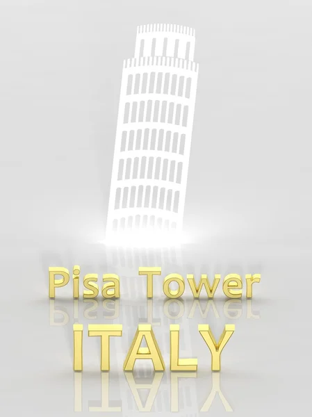 Fondo elegante con la Torre de Pisa e Italia texto en 3D —  Fotos de Stock