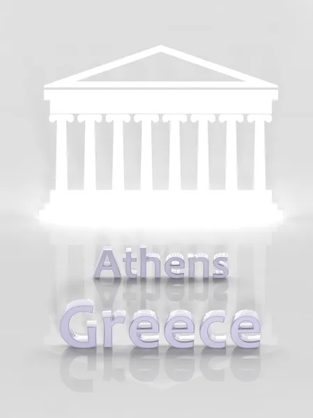 Elegante achtergrond met parthenon en Athene Griekenland tekst — Stockfoto