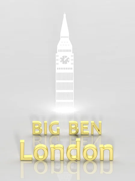 Elegant background with Big Ben and London 3d text — Stock Photo, Image