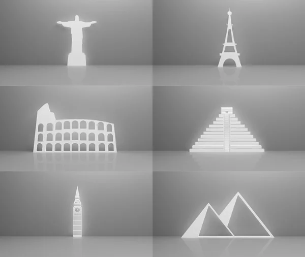 Collection of worlds most famous landmarks — Stock Photo, Image