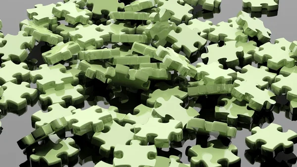 3D pieces of puzzle randomly piled — Stock Photo, Image