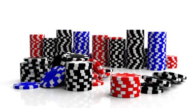 Fine casino gaming checks isolated on white background  clipart