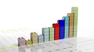 3B grafik grafik izole lego blokları ile yapılan