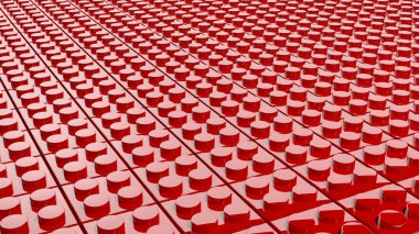 lego blokları 3D kırmızı arka plan yaptı