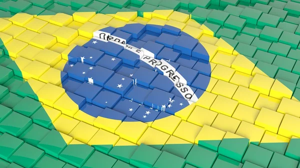 3D abstrato Bandeira brasileira fundo — Fotografia de Stock