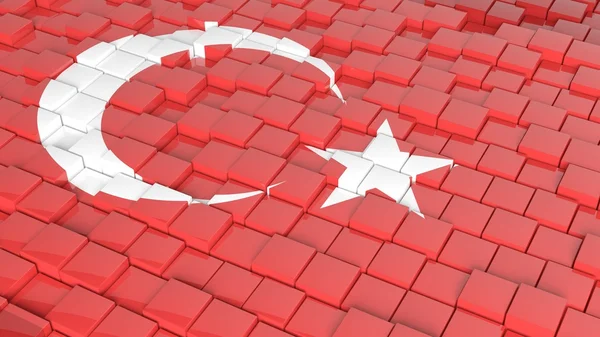 3d abstrakten Hintergrund mit Flagge der Türkei — Stockfoto