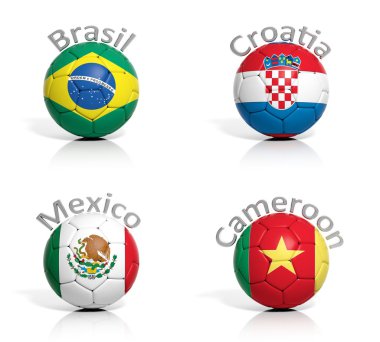 Brezilya, Meksika, Kamerun, izole Hırvatistan grubu futbol topları