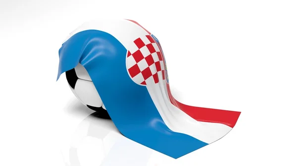 Ballon de football classique avec drapeau de Croatie dessus . — Photo