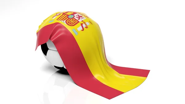 Bola de fútbol clásica con bandera de España . —  Fotos de Stock