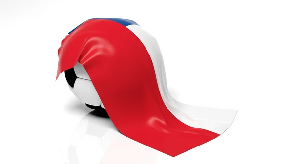 Classic soccer ball with flag of Chile on it. — Stock Photo, Image