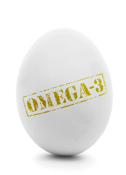 グランジ ラベル オメガ 3 は、分離と白卵 — ストック写真