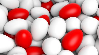 arka plan ile çok sayıda yumurta beyaz ve kırmızı