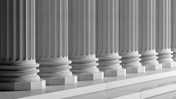 White ancient marble pillars in a row — Stock Photo, Image