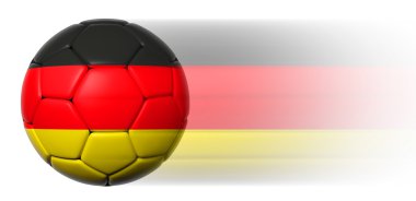 Futbol topu ile izole hareket Alman bayrağı 