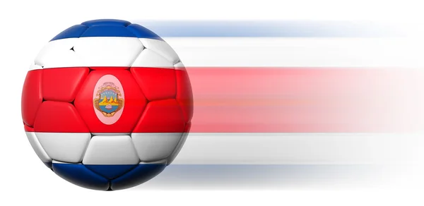 Ballon de football avec drapeau costaricain en mouvement isolé — Photo