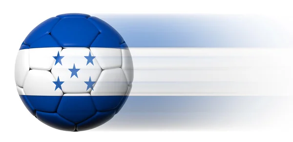 Pelota de fútbol con bandera hondureña en movimiento aislada —  Fotos de Stock