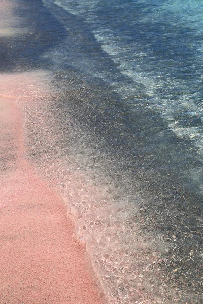 Pink sand beach with crystal waters Elafonisi Crete — Stock Photo, Image