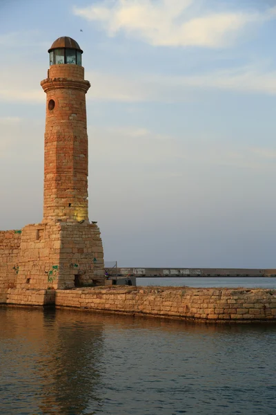 Vieux phare en pierre gros plan Réthymnon Crète — Photo