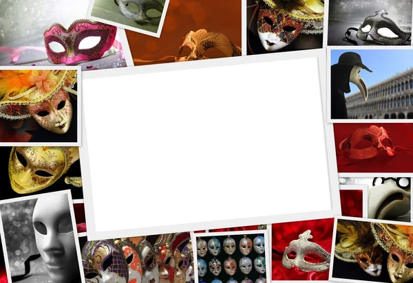 Samling av carnival bilder med kopia utrymme — Stockfoto