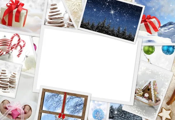 Kolekce vánočních fotografií s kopií prostor — Stock fotografie