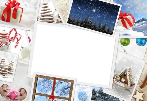 Sammlung von Weihnachtsfotos mit Kopierplatz — Stockfoto