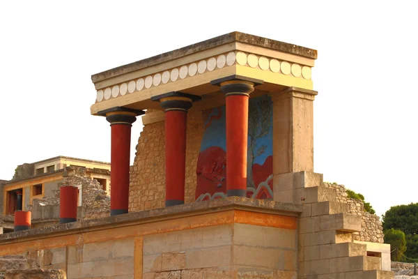 Knossos Palast archäologische Stätte Beton Griechenland isoliert auf weiß — Stockfoto