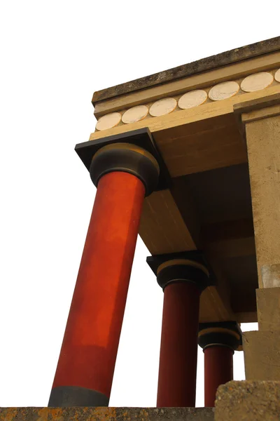 Knossos paleis archeologische site Kreta Griekenland, pijler close-up geïsoleerd — Stockfoto