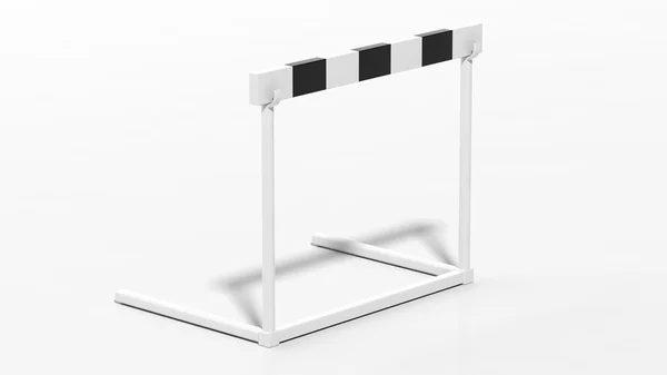 Ett svart och vitt hinder isolerat på vitt — Stockfoto