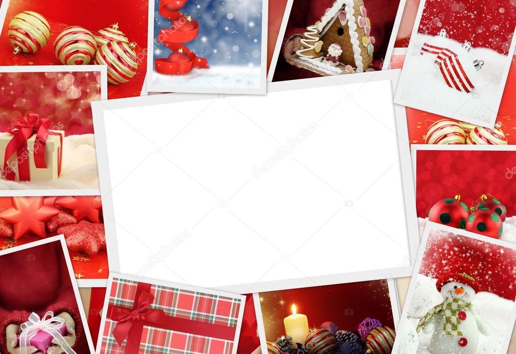 Collection of Christmas photos with copy space