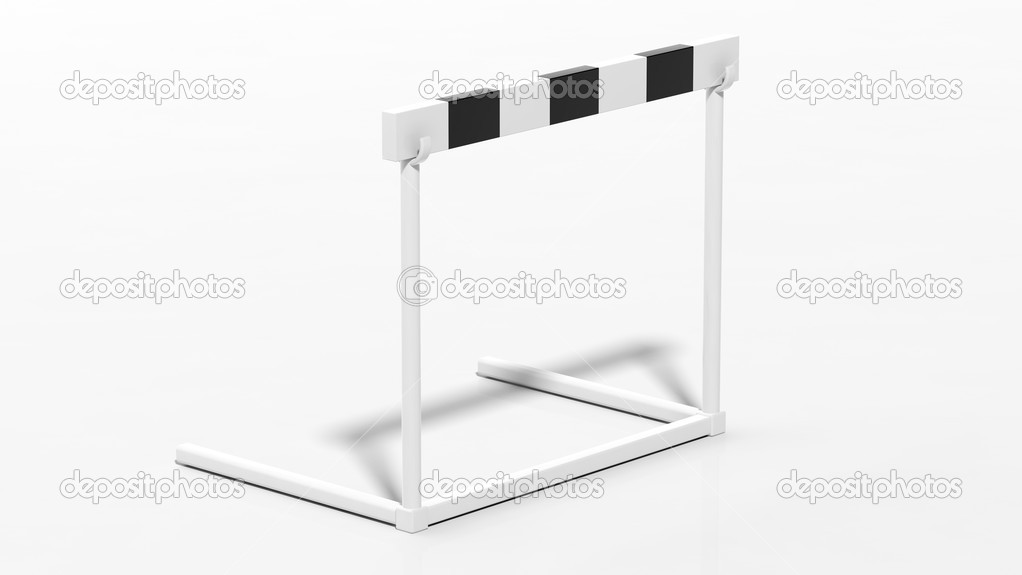 One black and white hurdle isolated on white