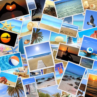 Collection of summer vacation photos clipart