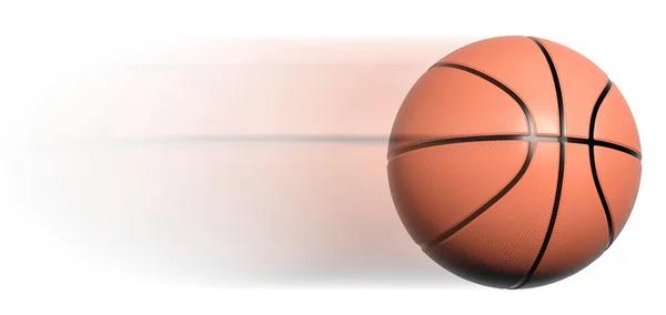 Classic basketball ball in motion isolated on white — Stock Photo, Image