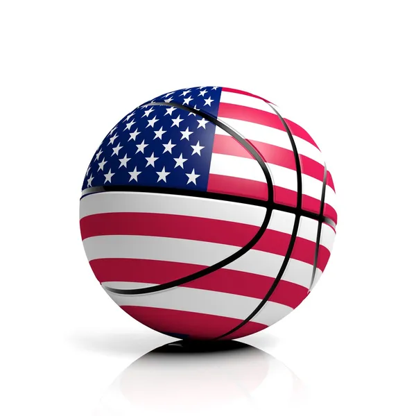 Basketball ball flag of USA isolated on white background — Stock Photo, Image