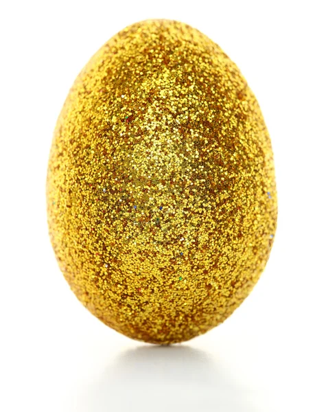 Golden glitter egg isolated on white background — Stock Photo, Image