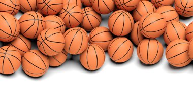 Basketbol topları beyaz zemin üzerine izole 