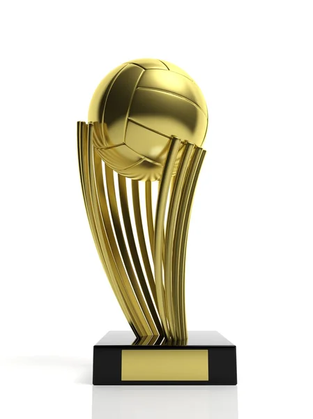 Volejbal zlatou trofej izolovaných na bílém — Stock fotografie