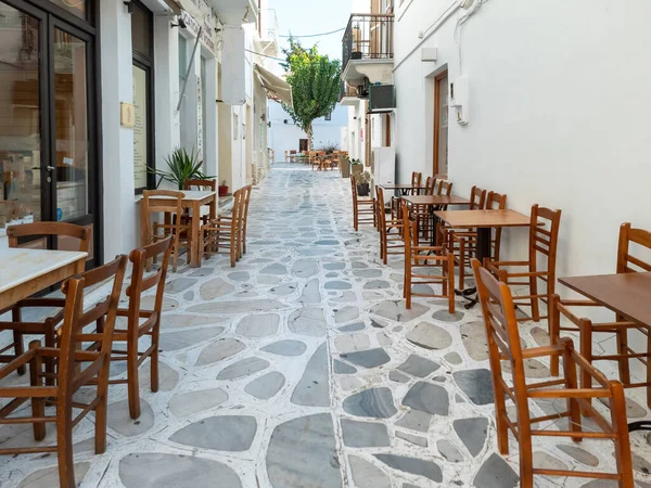 Grekiska Utomhus Traditionell Taverna Restaurang Tinos Chora Stad Kyklader Grekland — Stockfoto