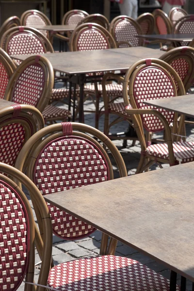 Café tabellen op Genève — Stockfoto