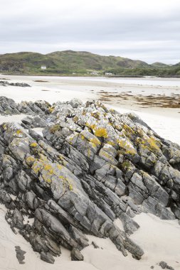 Rock morar Körfezi sahilinde, İskoçya