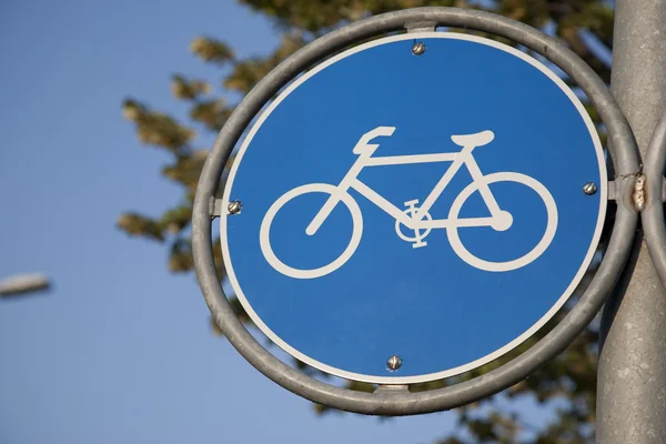 Signo de símbolo de bicicleta azul — Foto de Stock