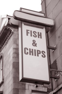 Balık ve yonga dükkan işaret