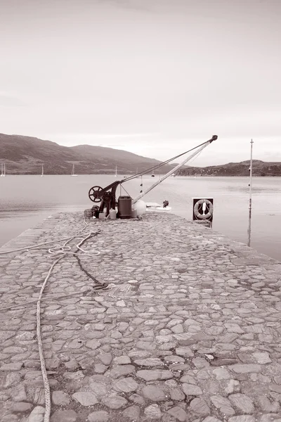 Pier a jeřáb, isle of skye — Stock fotografie