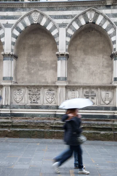 Santa maria novella církve, Florencie, Itálie s pár chůze — Stock fotografie